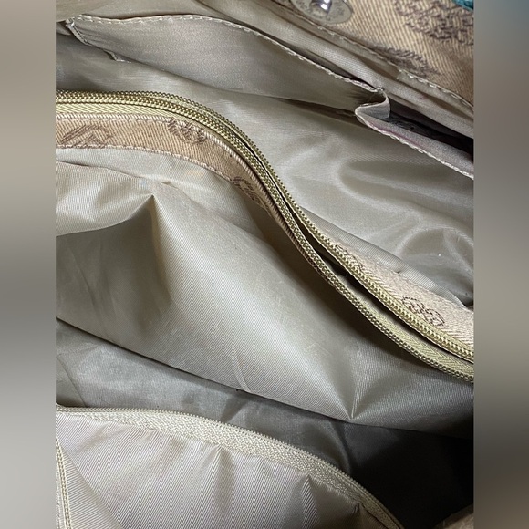 Genna De Rossi Shoulder Bag Tan/Teal - Picture 3 of 5